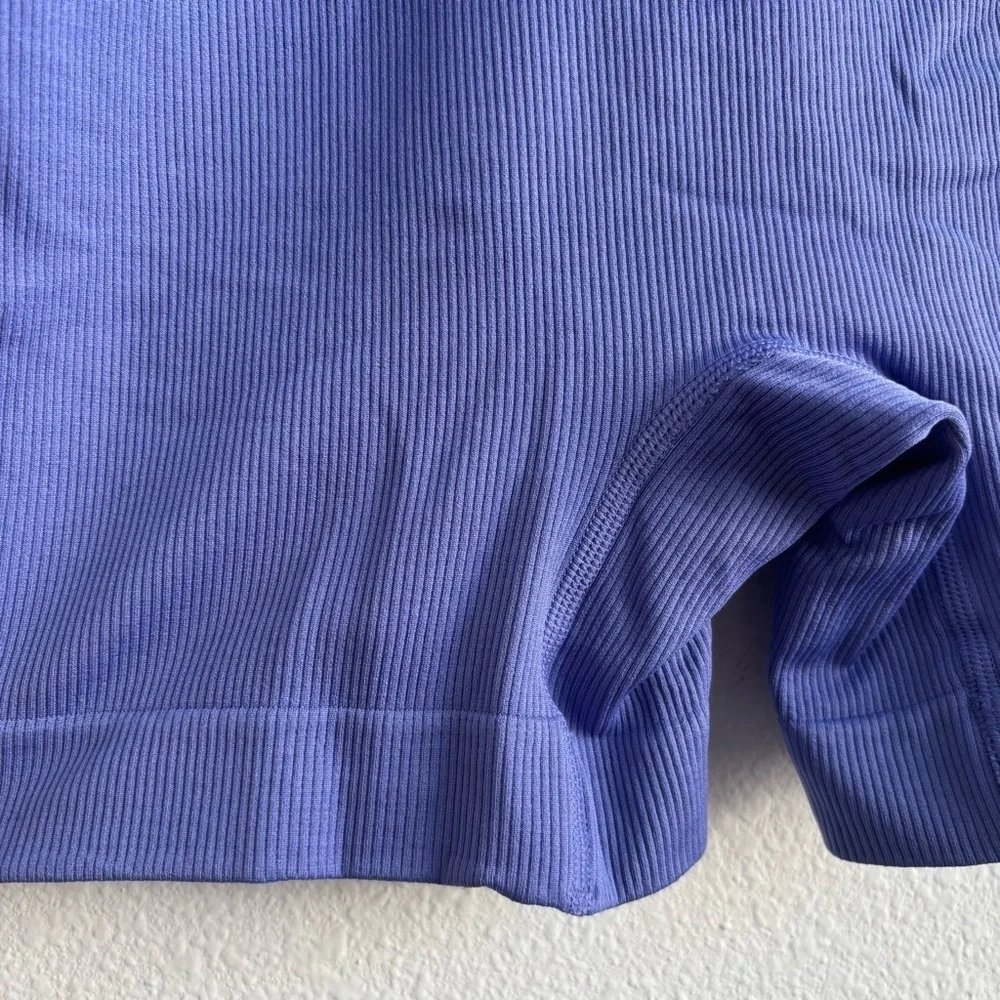 NWOT Athleta Aurora Ribbed Purple Adonis Blue Active Romper Bodysuit Shortie XS